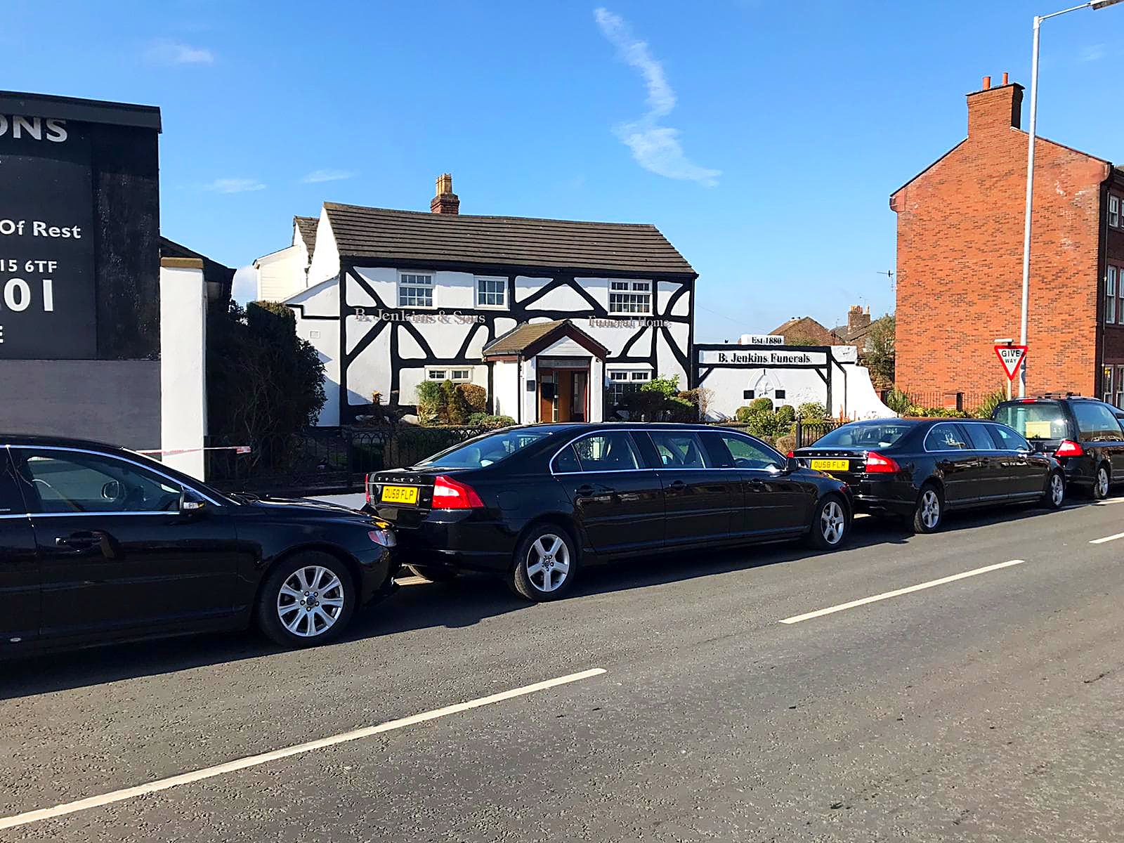 The limousine fleet waiting along Church Road North